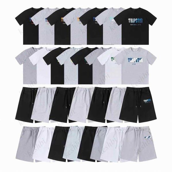 Trapstar – costume pour hommes, Design de broderie Unique, Style de rue, tendance, ensembles de chemises de styliste, t-shirts arc-en-ciel