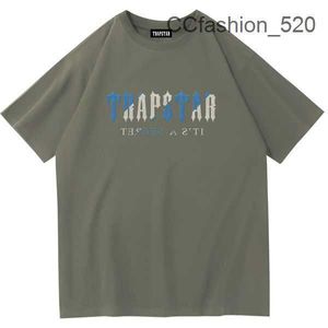 Trapstar camiseta para hombre conjunto carta bordado chándal diseñador corto ocio suelto cuello redondo algodón impresión tops de lujo ropa algodón streetwear polos t0zo