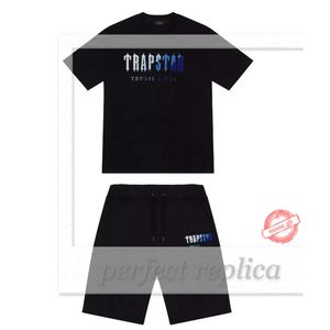 Trapstar Mens Trapstar T-shirt Sénévrage imprimé à manches courtes CHENILLE COTTON BLACK Cotton London Streetwear S-2XL 903