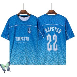 Trapstar Mesh Voetbalshirt Blauw 2023 Heren Sportkleding T-shirt Vrijetijdstrend Mode 688ss