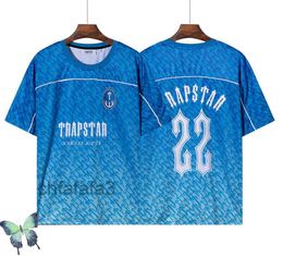 Trapstar Mesh Football Jersey Azul No.22 Hombres Ropa deportiva Camiseta Ocio Tendencia Moda 2023 PRI2