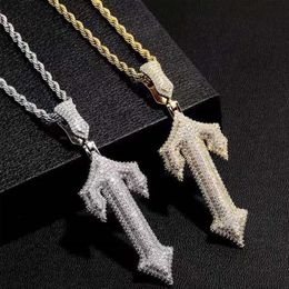 Trapstar pendentif collier bijoux de créateur hip hop plein diamant cuba chaîne hommes colliers