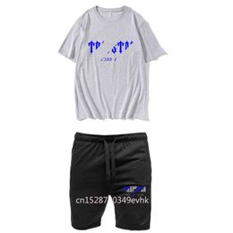 TRAPSTAR T-shirt et short 2 pièces ensemble hommes survêtement vêtements de sport d'été Fitness coton à manches courtes hauts costume de jogging 220726