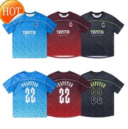 Camisetas Trapstar para hombre, camiseta de fútbol, camiseta de verano para mujer, camisetas holgadas informales de secado rápido, camisetas de manga corta, nueva gama alta 50ess