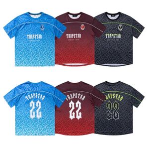 Trapstar T-shirts Mens voetbalshirt T-shirt Women Summer Casual Loose Snel drogen T shirts korte mouw tops zonnebrandcrème ontwerp 88es