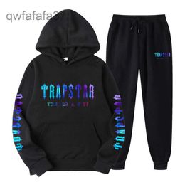 Trapstar Tracksuit Black Mens Hoodie Men Sportswear Designer Pants Set Running Basketball 2 Piece Loose Women Long Sleeve Suit 1RC7