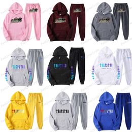 Trapstar trainingspak zwarte heren hoodie trainingspak trapstar heren sportkleding designer hoodie heren broek set hardloopbasketbal 2-delige set losse damespak met lange mouwen