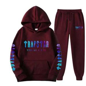 Trapstar Tracksuit Black Mens Hoodie Trapstar Men Sportswear Designer Pants Set Running Basketball 2 -stukje Loose vrouwen Lange mouw MDWW