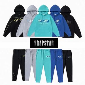 Trapstar Tracksuit Borduurwerkontwerper Men Women Hoodie Grafische volledige regenbooghanddoek Decoderen Decodering Sportkledingpak Zippe Zippe