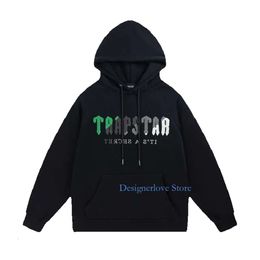 Trapstar Tracksuit Men Designer Sweatshirts Hoodie Green Zwart handdoek Borduurwerkmodemerk Loose Casual Plush Sweater Pants Set tracksuits Man Fashion Outfits