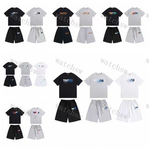 Trapstar Survêtement T-shirt pour hommes nouvelle serviette de créateur brodée style d'été T-shirt décontracté à manches courtes survêtement pour hommes et femmes Costume short à manches courtes