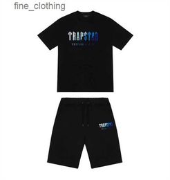 trapstar träningsoverall Herr t-shirt Kortärmad outfit Chenille träningsoverall Svart tryck Bomull London Streetwear S-2XL