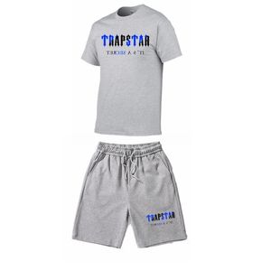 TRAPSTAR – ensemble de survêtement pour hommes, t-shirt et short, vêtements de sport d'été, pantalon de Jogging, Streetwear, hauts Harajuku, 220607