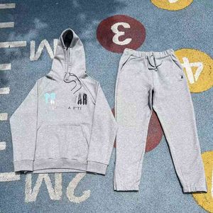 Trapstar Survêtement Bleu Ciel Marron Ts Brodé Pull Ensemble Sweat À Capuche Pantalon