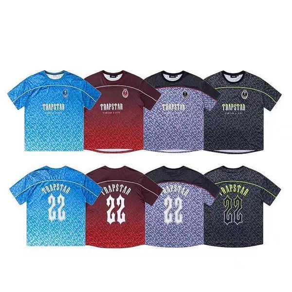 Trapstar Trendy logo diagonal Número de baloncesto Jersey Jersey de fútbol cambiando gradualmente Camina de deportes de color Camiseta de manga corta