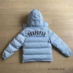 trapstar Trspstar hommes vestes à capuche hommes hiver Londres détachable à capuche doudoune bleu glace polaire vêtements de sport femmes vêtements chauds bébé bleu 942