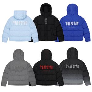 Trapstar Zipper Jackets London Decoded Puffer 2.0 Automne Hiver Dégradé Noir Veste Hommes Brodé Thermique À Capuche Manteau D'hiver Tops