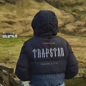 Trapstars – veste classique noire en duvet de coton avec manteau de rue épais brodé explosif