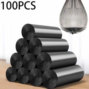 Trash Bags 100PCS biodegradable household cleaning thickened large black garbage bag kitchen and sanitary cleaning supplies vehicle-mounted 230810