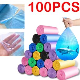 Bolsas de basura 100 UNIDS Color mezclado Espesar Basura Desechable Almacenamiento de cocina Cubo de basura Proteger Privacidad Bolsa de basura de plástico 230625