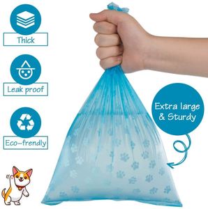 Bolsas de basura Bolsa de plástico para mascotas Huellas impresas mascota basura perro recoger caca basura gato suministros 230613