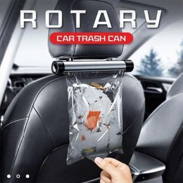 Sacs poubelles en plastique portable amovible rotatif voiture poubelle sac à ordures clip bin rack support de cadre auto intérieur accessoires goutte 230512