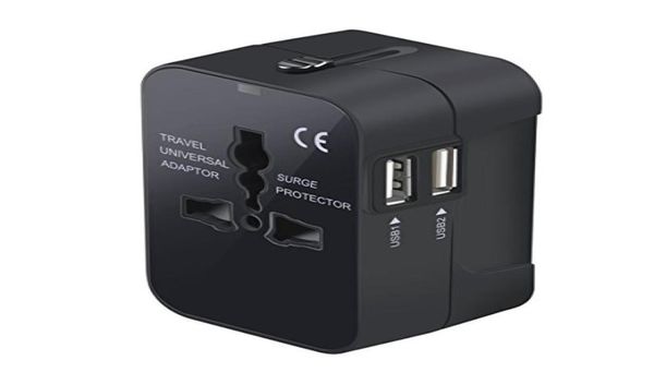 Convertisseur d'adapte de voyage dans le monde entier tout dans un chargeur d'adaptateur de prise d'alimentation AC Universal Wall avec deux ports USB USB2580139