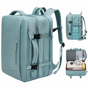 Sac à dos de voyage pour hommes élargi 39L randonnée Busin sac à dos pour ordinateur portable pour femmes USB charge 17 pouces sac à dos scolaire étanche H1VF #