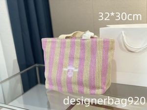 Reistas ontwerper schoudertassen roze handtassen messenger tassen bakken schouder handtassen top zomer dames handtassen voor streep riet