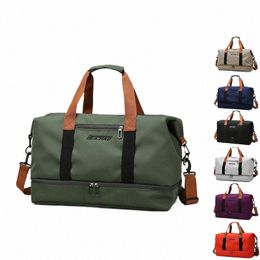 Sac de voyage Homme Femme Grande capacité Main Lage Séparati sec-humide Sac Fitn Sac de voyage à courte distance y5ER #