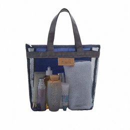 Sac de maquillage de plage Travel Tote Sac de rangement cosmétique sacs à main portatives de toilettes à glissière portable sacs d'organisateur de voyage P4ir #