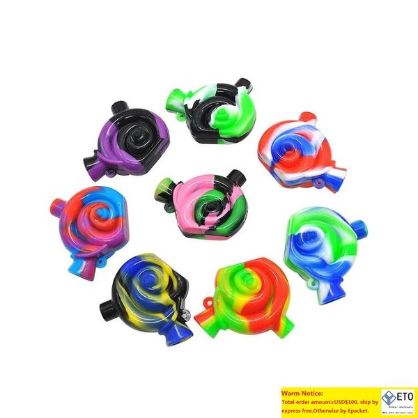 Voyage Bong Forme D'escargot Tuyau D'eau En Silicone Non Toxique De Qualité Alimentaire Silicone Dab Rig Portable Huile Rigs Silicone Blunt Bubbler Bongs D'eau ZZ