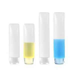 Botellas de viaje 30 ml 50 ml Contenedores de artículos de tocador Botellas de viaje de silicona a prueba de fugas para champú acondicionador loción con tapa abatible Fntlc