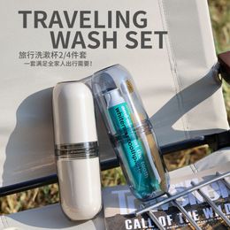 Bouteilles de voyage Portable 2 In1 rince-bouche tasse brosse à dents dentifrice boîte de rangement brossage Couple eau lavage ensemble 230625