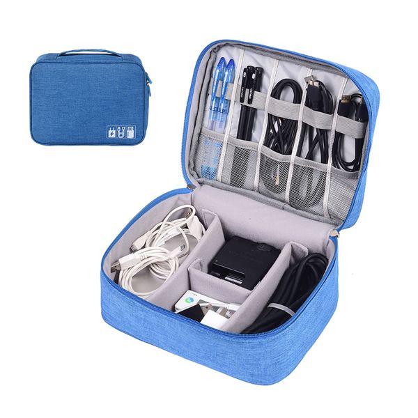 Bolsa de cables de viaje Portátil Digital USB Gadget Organizador Cables de cargador Cosmético Cremallera Bolsa de almacenamiento Kit Estuche Accesorios Suministros LXL1510