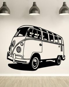 Viajes Camper Van Vinyl Pegatina de pared de viajes Estilo de autobús Decal de pared Retirable Camper Tributo Arte de pared Murales de automóviles Auto AZ305 205679961