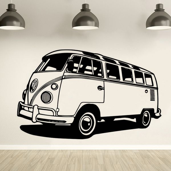 Voyage Camper Van Vinyl Wall Sticker Voyage Bus Style Wall Decal Amovible Camper Tribute Mur Art Affiche Auto Voiture Murales AZ305 201130