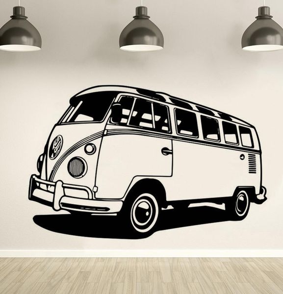 Etiqueta de pared de vinilo de autocaravana de viaje, calcomanía de pared estilo autobús de viaje, póster artístico de pared de homenaje a Camper extraíble, murales de coche AZ305 204060426