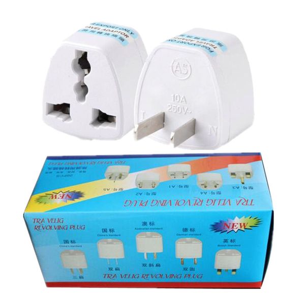 Chargeur de voyage AC Alimentation électrique UK/AU/EU vers US Plug Adapter Converter USA Universal Power Plug Adapter Connector(White)