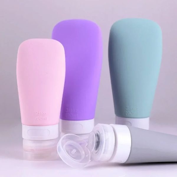 Travel Cosmetics Bottles Silicone Mini Container vide Contaiteur Skincare Gel Shampoo Tools Outils d'extrusion portable