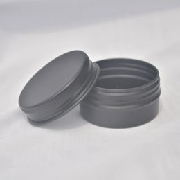 Viajar Jar de aluminio vacío Botella de crema de crema de metal 150cc Recipiente cosmético de estaño mate negro