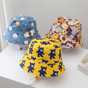 Printemps automne section mince bébé casquette enfants chapeau de soleil garçons et filles infantile pêcheur chapeaux été protection parasol seau chapeaux