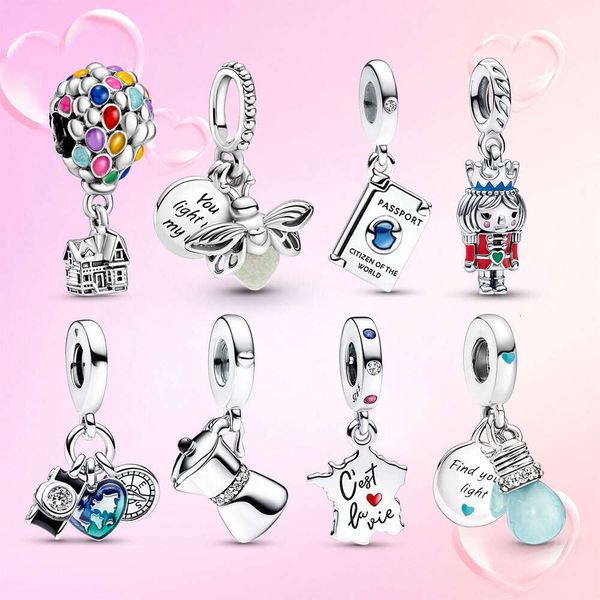 Breloques de voyage amusantes pour femmes, Bracelet plaqué argent Original, pendentif pour appareil photo, cœur, Moment, bricolage, cadeau pour ami, perles, livraison gratuite