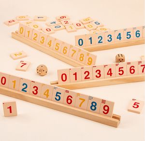 Jeu de voyage Jouets de Scrabble Jeux numériques en bois Interaction parent-enfant adulte pour enfants Décompression de l'intelligence Exercice de mémoire