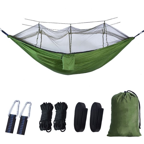 Hamac de voyage extérieur simple et double moustique net 210t nylon anti-mosquito en tissu aérien de camping aérien