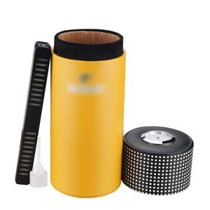 Boîte à cigares de voyage, boîte à cigares Portable en bois de cèdre avec humidificateur et hygromètre adapté à 5 cigares