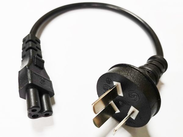 Cable adaptador de corriente de viaje, SAA Australia enchufe macho de 3 pines a IEC 320 C5 Cable de hoja de trébol hembra para portátil de aproximadamente 30 CM/10 Uds