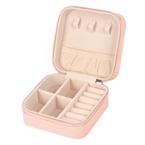 Étui à bijoux de voyage petite boîte à bijoux ornements organisateur étui de rangement Portable en cuir PU Mini étui de voyage à bijoux pour filles femmes boucle d'oreille,