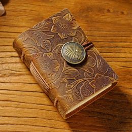 Cuadernos de diario de viaje Cuaderno de viajero de cuero retro vintage Bloc de notas de escritura de diario hecho a mano H8WD 240119