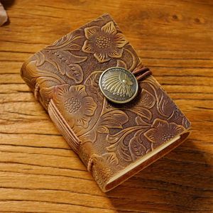 Travel Journal Notebooks Vintage Retro Leather Traveler Notebook Handmade Diary Writing Notepad H8WD 240409